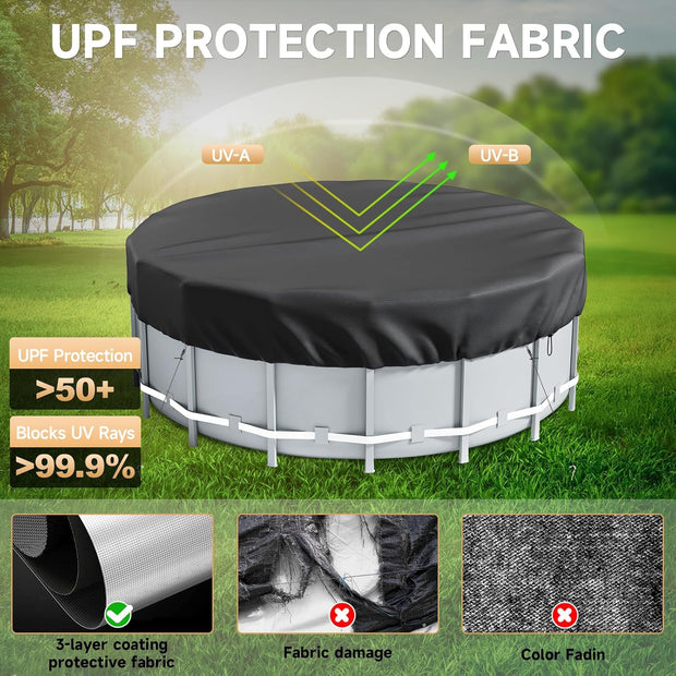 18FT Round Pool Cover – Solar Pool Cover for Above Ground Pools